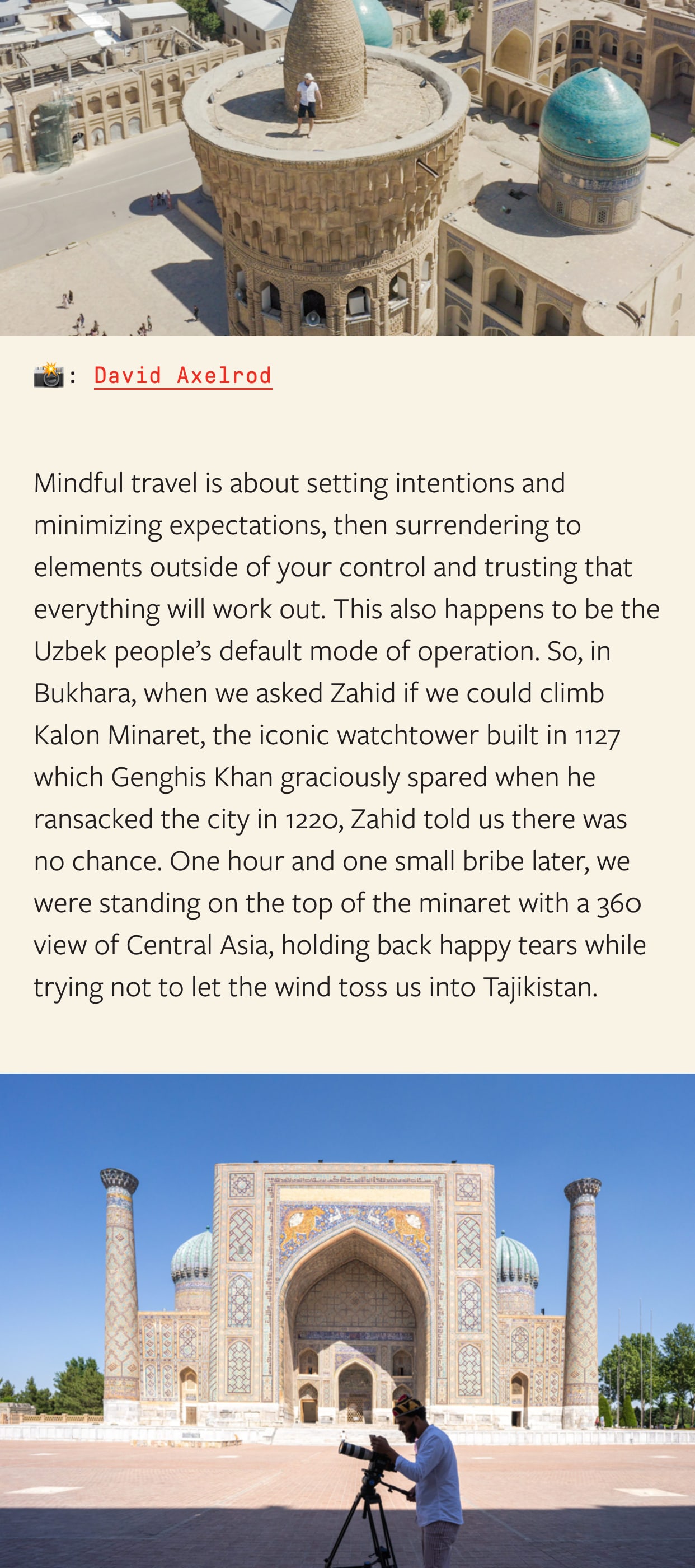 The Making of Get Away! — Exploring Otherwhere in Uzbekistan — page section 4 of 8